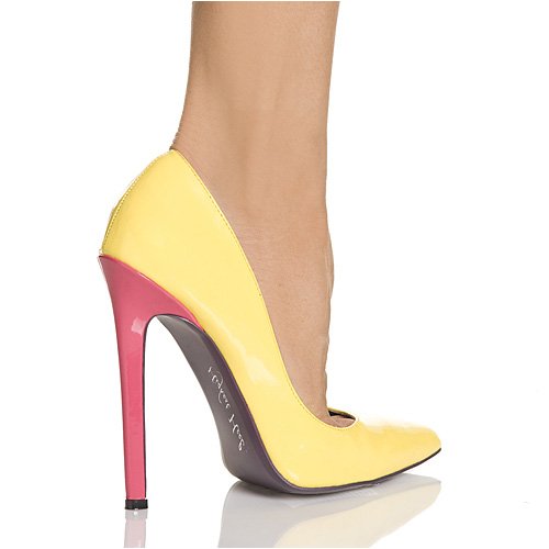 Women’s Highest Heel 5.25″ Heel Pump Yellow Size 9 Shoes image