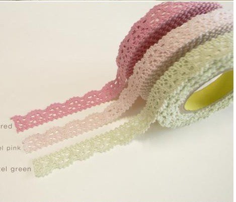 Craft adhesive tape- 3 Rolls Rural wind only beautiful multi-function adornment Masking Lace Tape Washi Tape image