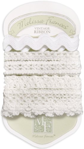 Melissa Frances 5-Style Craft Lace Trim, 18-Inch, White. image